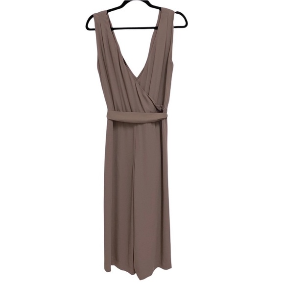 Babaton Maximillian Belted Sleeveless Wide Leg Jumpsuit Taupe - Picture 2 of 6